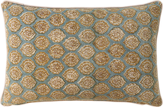 InTheBox Μαξιλάρι Καναπέ Venetian από 100% Βαμβάκι Αqua 40x60εκ.