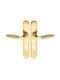 Import Hellas Front Door Lever with Plate Pair (Distance Between Centers 85mm) Matte Gold