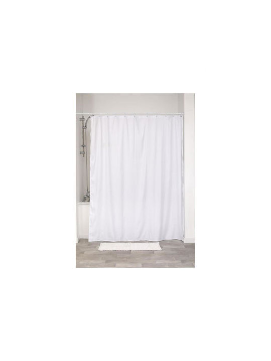 Plastona Κουρτίνα Μπάνιου Υφασμάτινη 180x200cm Λευκή