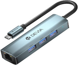 Devia USB Hub 4 Θυρών (USB-C) 387982