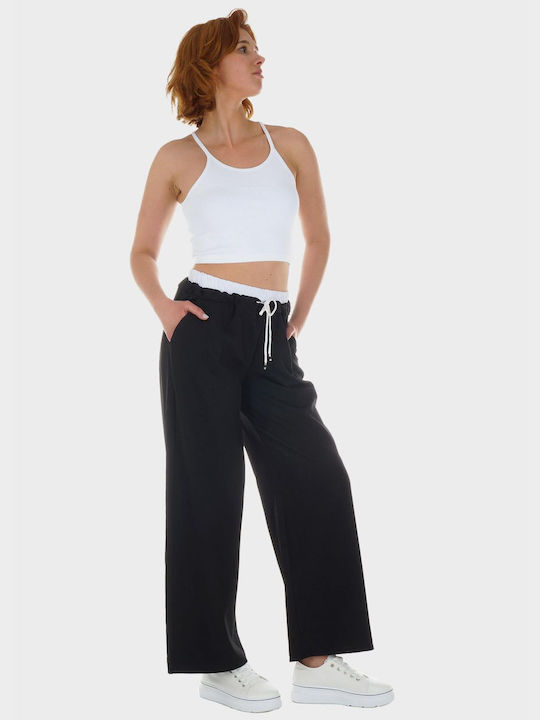 G Secret Women's Fabric Trousers with Elastic Black