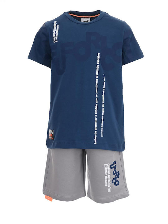 Sprint Kids Set with Shorts Summer 2pcs Blue-grey