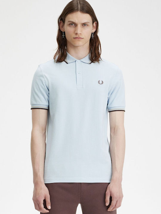 Fred Perry Herren Kurzarmshirt Polo Light Smoke Warm Grey Carrington