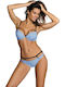 M-391 Bikini Set Push Up Polka Dot Sky Blue