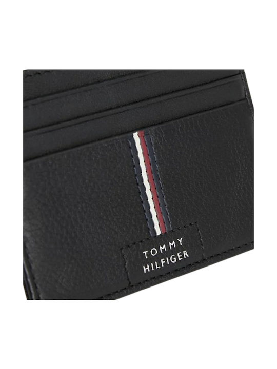 Tommy Hilfiger Th Premium Δερμάτινο Ανδρικό Πορτοφόλι Καρτών Μαύρο