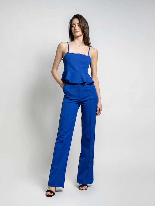 Fashioncore Γυναικείο Μπλε Ρουά Σετ με Ψηλόμεσο...
