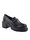 Leder Pumps mit mittelhohem Absatz Schwarz