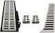 Lampa Πεταλιέρα Τεμπέλης Αυτοκινήτου για VW / Skoda / Seat Golf / Scirocco / Sharan / Caddy / Octavia / Leon / Toledo Αλουμινίου Ασημί 4τμχ