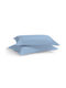Aslanis Home Satin Plain Pillowcase Set Oxford Blue (95 Serenity Blue) 50x70cm.