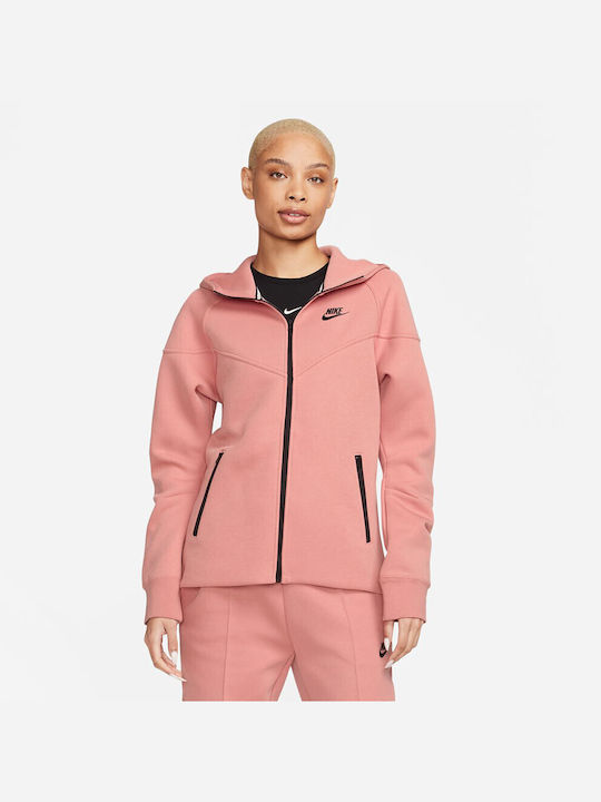 Fleece Damen Jacke in Rot Farbe