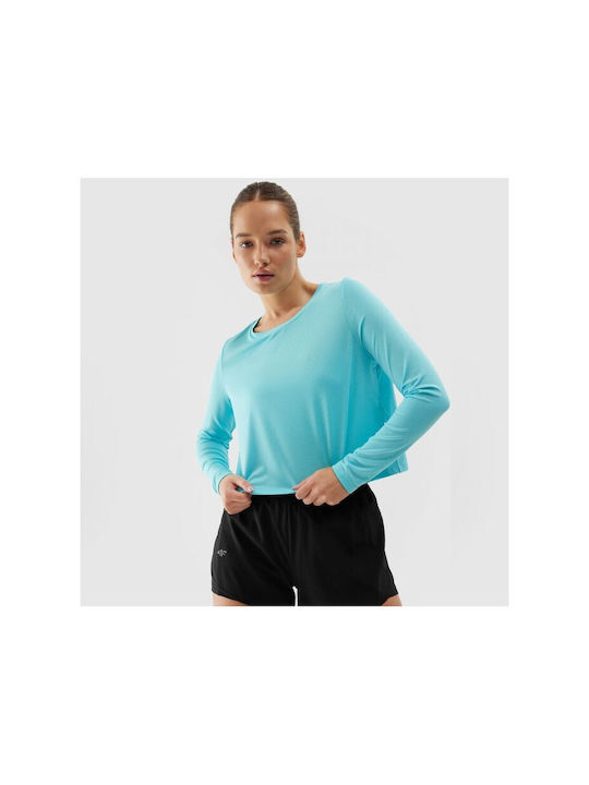 4F Women's Athletic Blouse Long Sleeve Blue