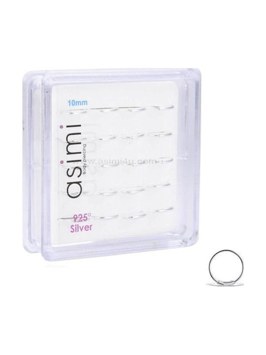 Asimi Body Piercing Nasenpiercing aus Silber 10 x 0,6 mm Silber