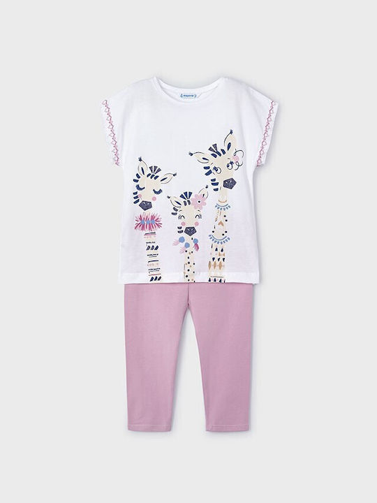 Mayoral Kinder Set mit Leggings Sommer 2Stück Flieder