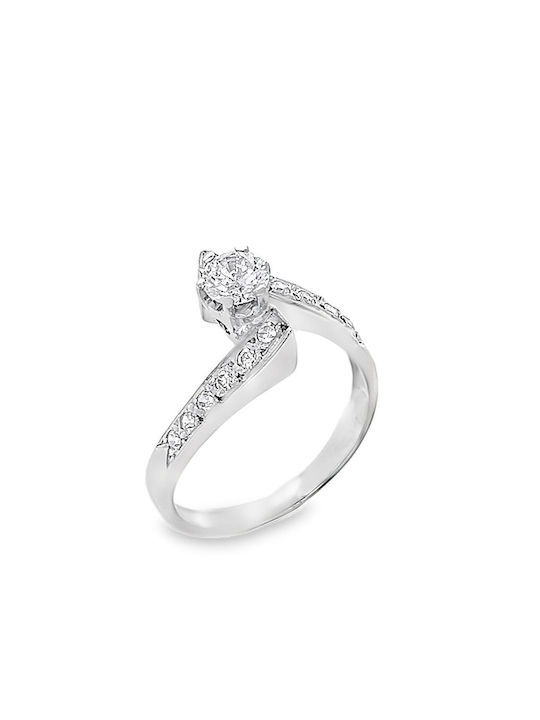 Xryseio Single Stone from White Gold 14K