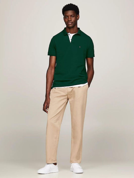 Tommy Hilfiger Contrast Ανδρική Μπλούζα Κοντομάνικη Polo Hunter Green