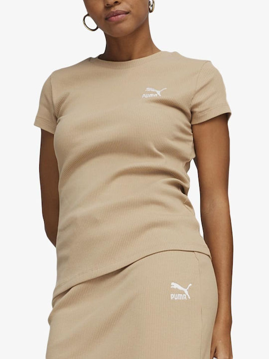 Puma Classics Damen T-Shirt Braun