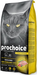 Prochoice Sterilised Cat Dry Food with Duck / Rice 15kg