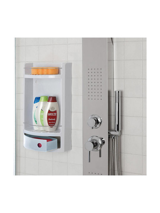 Bakaji Wall Mounted Bathroom Shelf Plastic 28.8x13.5x51cm Blue