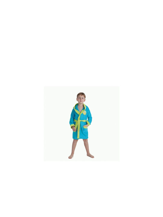 Interbaby Kids Bathrobe Turquoise with Hood