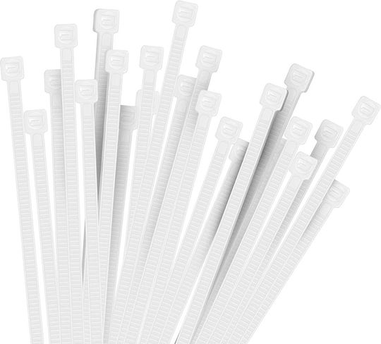 Maestro Plastische Kabelbinder 610mmx8.8mm in Weiß Farbe (100 Stück)