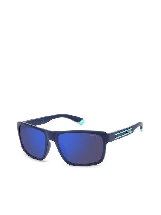Polaroid Sonnenbrillen mit Marineblau Rahmen und Blau Spiegel Linse PLD2158/S FLL/5X