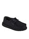 Boys Fabric Moccasins with Laces Black