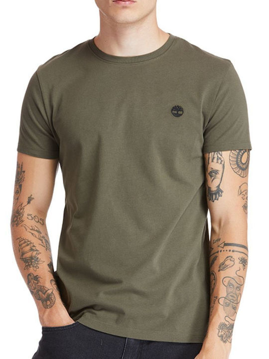 Timberland Ανδρικό T-shirt Κοντομάνικο Σκούρο Λαδί