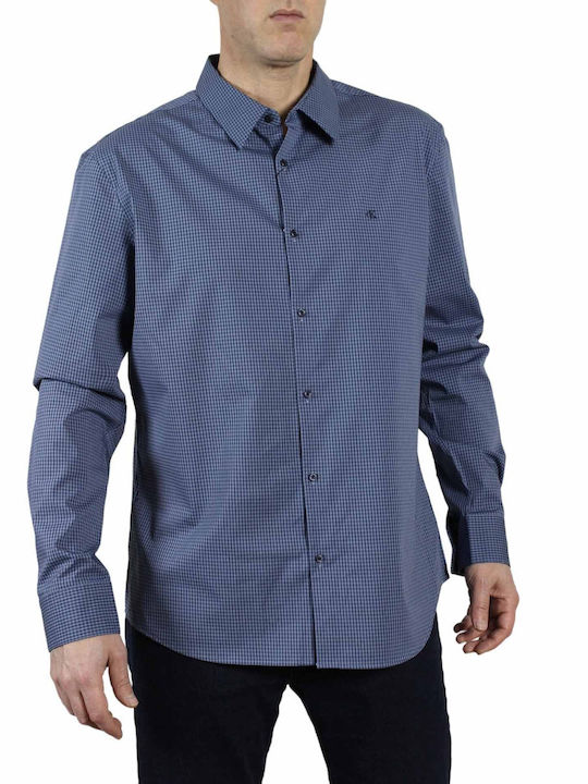 Calvin Klein Men's Shirt Long Sleeve Navy Blue