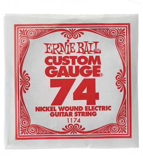 Ernie Ball Единична Никелова рана Хорда за Електрическа китара 74"