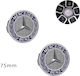 Wheel Center Caps Mercedes Benz with 75mm Internal Diameter Blue/Chrome 2pcs