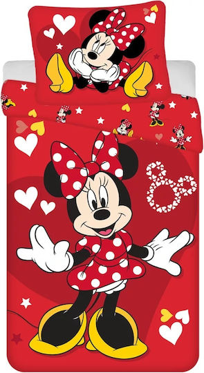 Комплект Детски Плик за Завивка Единичен с Калъфка Червен 140x200бр