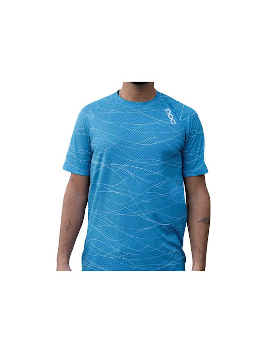 Poc Tricou De Ciclism Pentru Bărbați Mâneci Scurte Mountain Bike Albastru