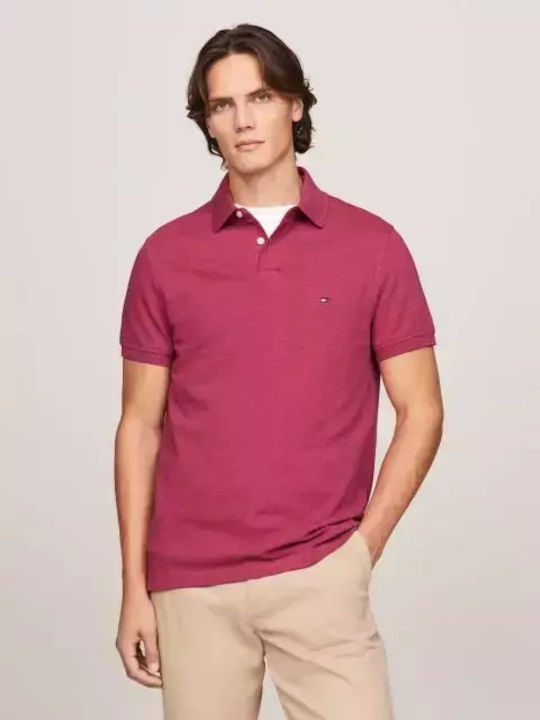 Tommy Hilfiger 1985 Ανδρική Μπλούζα Κοντομάνικη Polo Ροζ