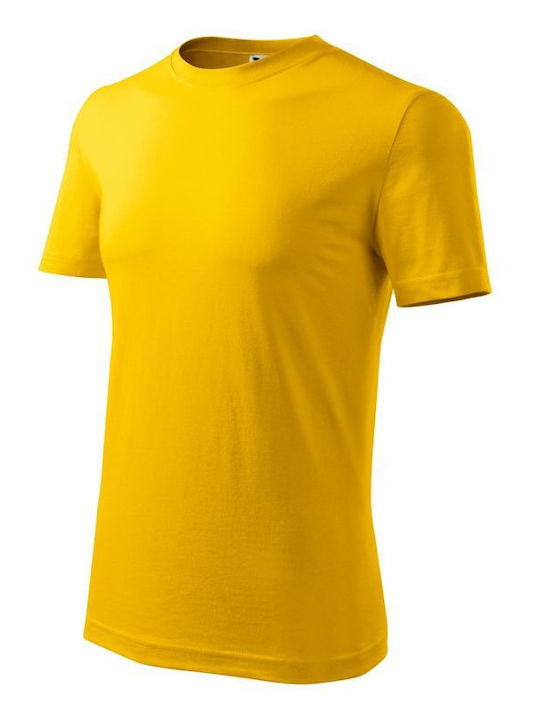Adler Ανδρικό Διαφημιστικό T-shirt Κοντομάνικο σε Κίτρινο Χρώμα
