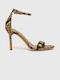 Ralph Lauren Leather Women's Sandals Yellow with High Heel