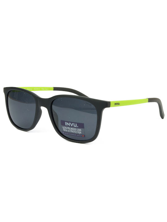Invu Sonnenbrillen mit Schwarz Rahmen und Schwarz Linse IK22406C