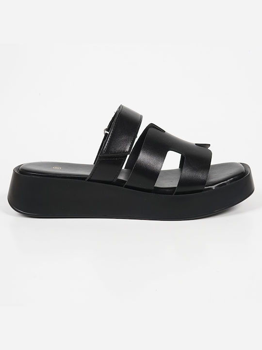 Piazza Shoes Flatforms Women's Sandals Black