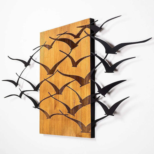 Wallity 3D Mixed Art Μαύρο από Ξύλο 140x70cm