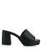 Exe Chunky Heel Mules Black