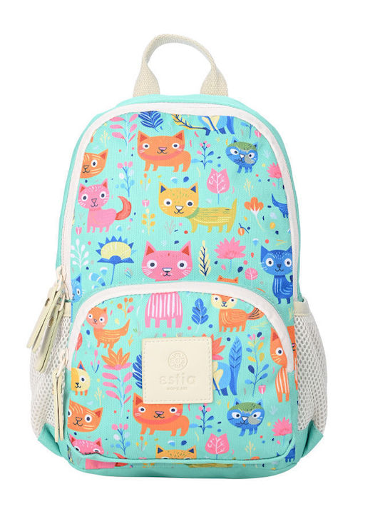 Estia Kid Backpack Σχολική Τσάντα Πλάτης Δημοτικού Feline Foliage 6lt