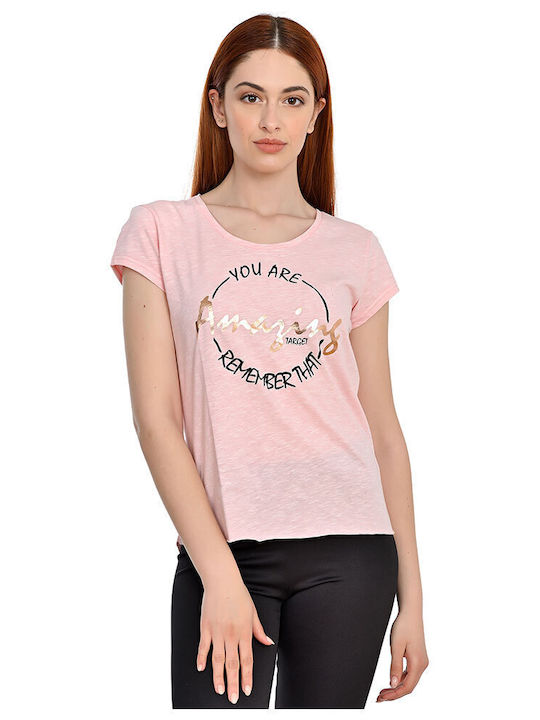 Target Bluza de Damă de Vară Mâneci scurte Roz