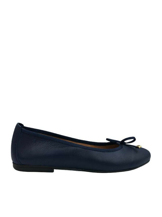 Leather Ballerinas Blue