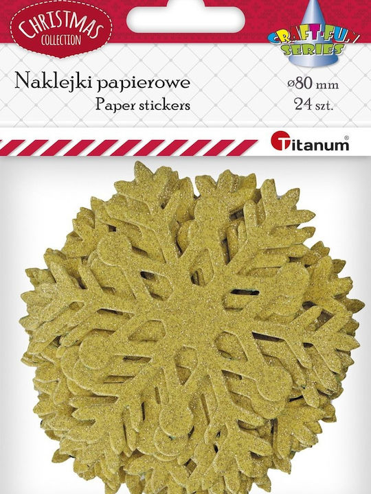 Titanum Crăciun Autocolante cu Design Νιφάδων 8x8cm. 24buc
