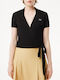 Lacoste Women's Polo Blouse Short Sleeve Black