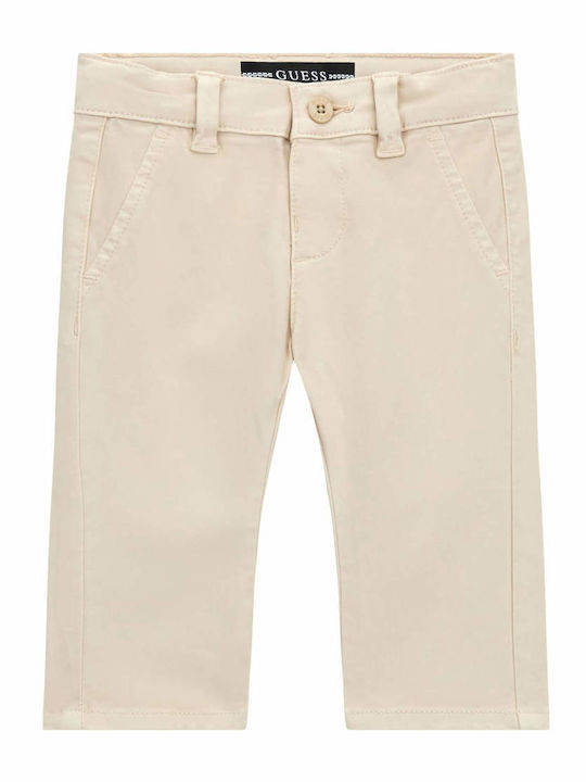 Guess Kids' Chino Fabric Pants Beige