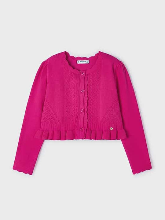 Mayoral Kids Cardigan Cotton Fuchsia