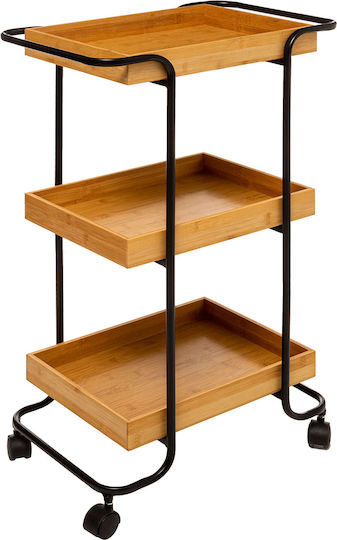 Metallic Trolley 3 Tiers Black 174621