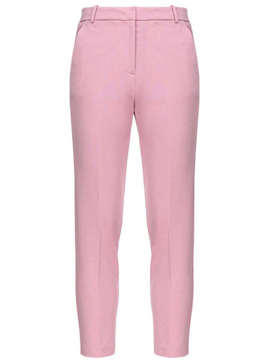 Pinko Women's Fabric Trousers in Straight Line Pink