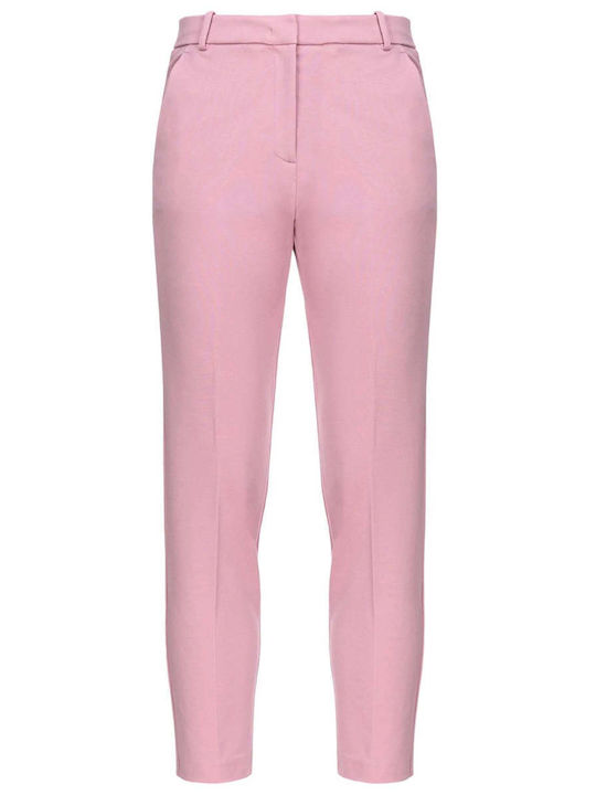 Pinko Damen Stoff Hose in Gerader Linie Rosa