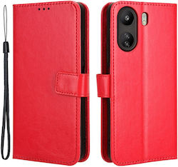 Crazy Horse Wallet Κόκκινη (Redmi 13C 4G / Poco C65 4G)